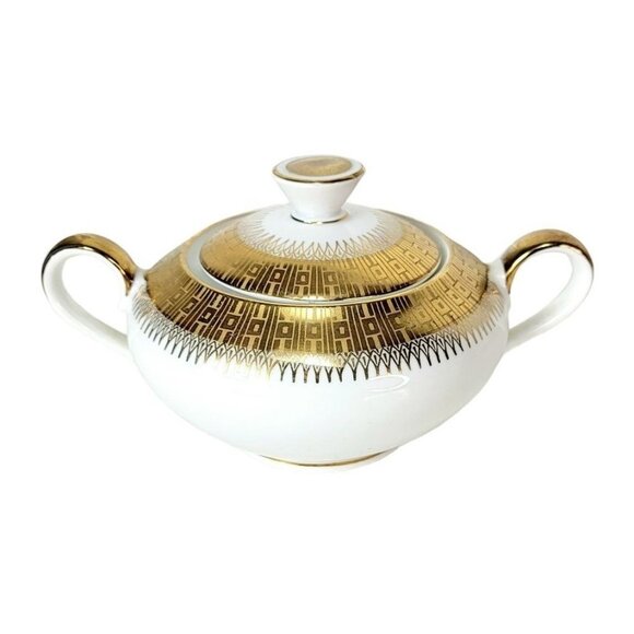 Bavaria Eberhal Gritty Design 5004 Porcelain Teapot Sugar Bowl Teacup Saucer Set - Picture 11 of 16